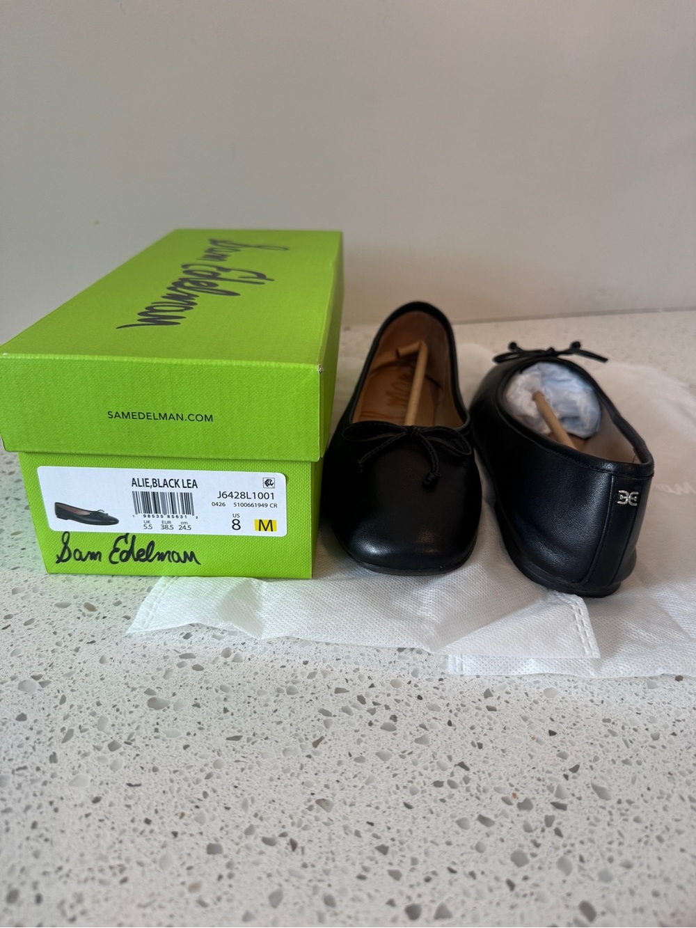 Sam Edelman Black Leather Bow Ballet Flats - worn once - Picture 4 of 4